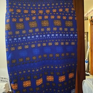 LuLaRoe Blue and Orange Patterned Top